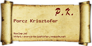 Porcz Krisztofer névjegykártya